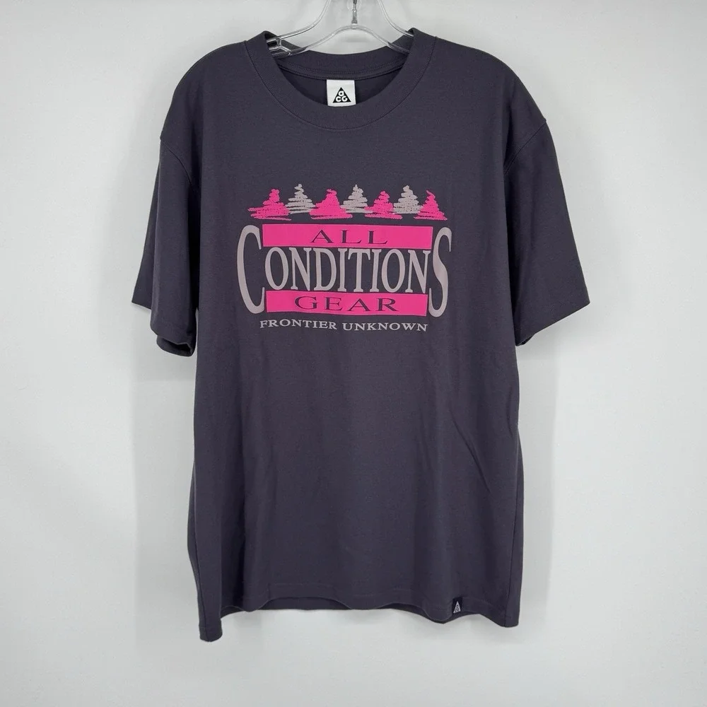 Nike ACG Dri-Fit Frontier T Shirt Loose Dark Raisin Mens Small Graphic Hiking